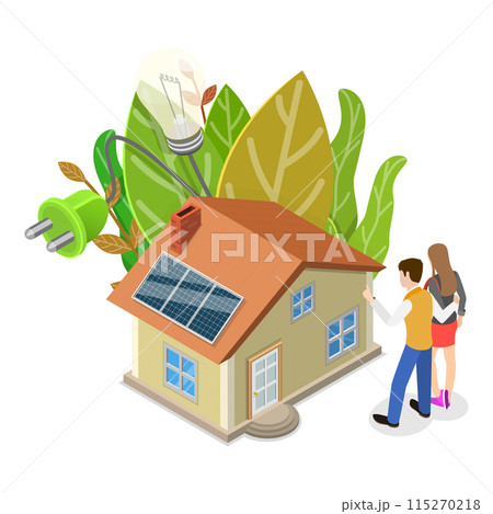 3D Isometric Flat Illustration of Sustainable and Renewable Energy, Innovative Green Technologies. Item 3 3D Isometric Flat Illustration of Sustainable and Renewable Energy, Innovative Green Technologies. Item 3 115270218