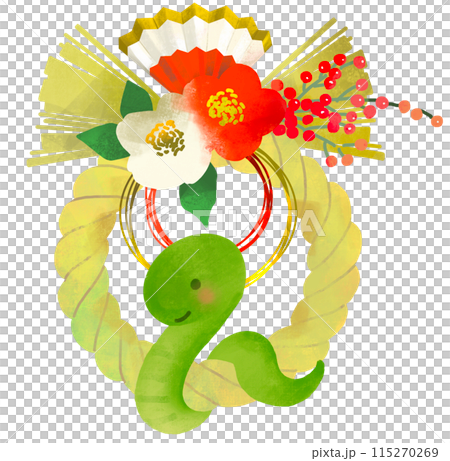 Year of the Snake - Shimenawa, decorations and snake illustration 115270269