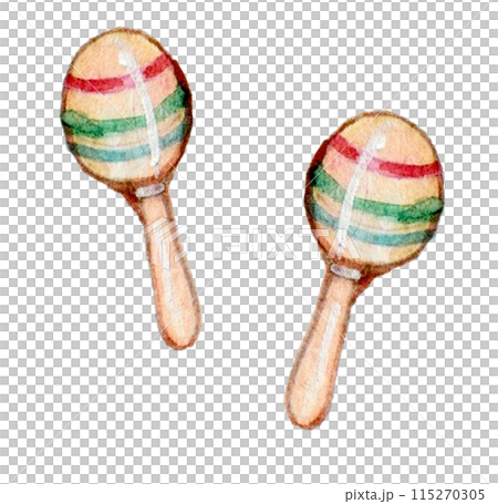 Maracas painted in watercolor Maracas painted in watercolor 115270305