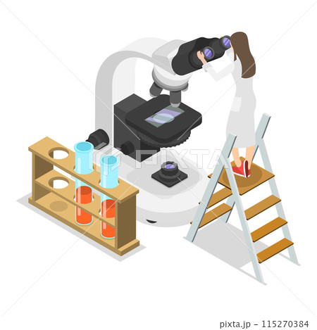 3D Isometric Flat Illustration of Medical Tests, Chemical Laboratory Analysis. Item 3 115270384