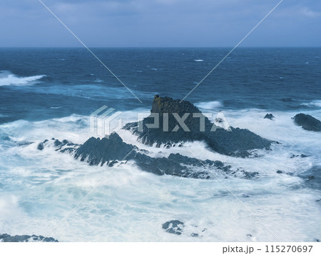 北海道・礼文島スコトン岬沿岸の岩礁 / Rebun Island, Hokkaido, Japan 115270697