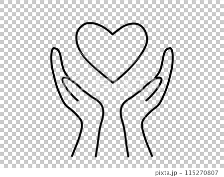 雙手包圍的心圖_單色 雙手包圍的心圖_單色 115270807
