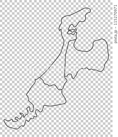 Loose illustration of the three Hokuriku prefectures_black lines only 115270971