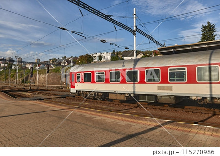 Train on the railroad station Train on the railroad station 115270986