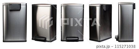 Closed metal garbage bin Closed metal garbage bin 115271038
