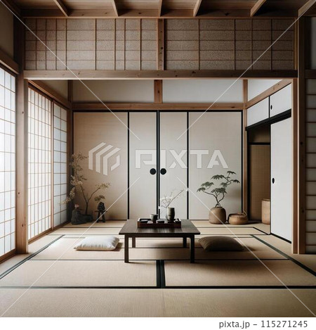伝統的な日本の茶室 115271245