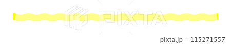 黄色の蛍光ペン・ラインマーカーの波線 - シンプルな線のあしらい・デコレーション素材 黄色の蛍光ペン・ラインマーカーの波線 - シンプルな線のあしらい・デコレーション素材 115271557