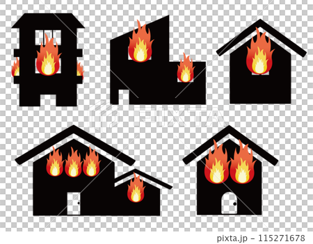 Fire house illustration set 115271678