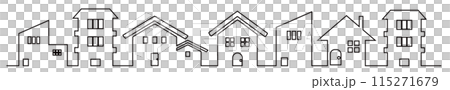 住宅街の線画イラスト 住宅街の線画イラスト 115271679
