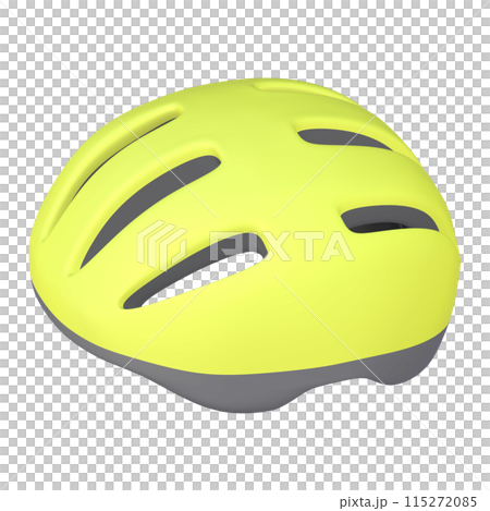 自転車用品のイラスト素材　ヘルメット（1_2）イエロー 115272085