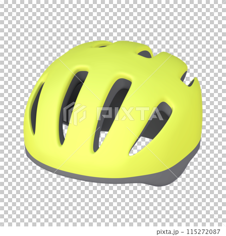 自転車用品のイラスト素材　ヘルメット（1_4）イエロー 115272087
