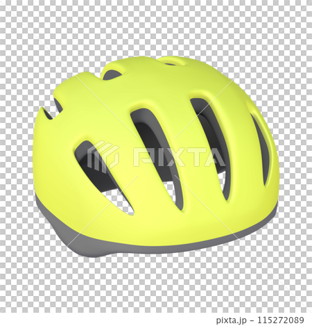 自転車用品のイラスト素材 ヘルメット(1_6)イエロー 自転車用品のイラスト素材 ヘルメット(1_6)イエロー 115272089