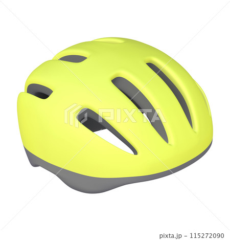 自転車用品のイラスト素材　ヘルメット（1_7）イエロー 115272090