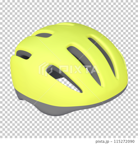 自転車用品のイラスト素材　ヘルメット（1_7）イエロー 115272090