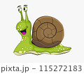 funny cartoon snail isolated on white background 115272183