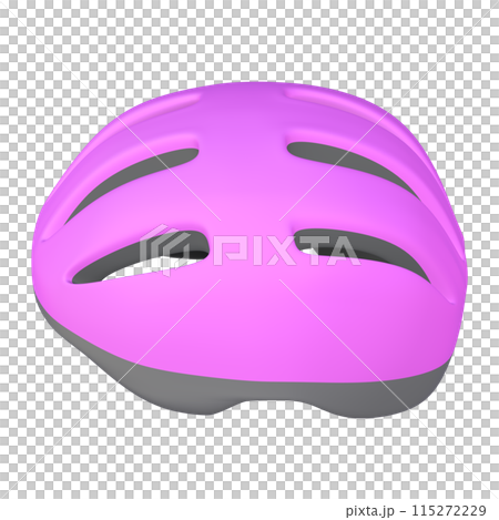 自転車用品のイラスト素材　ヘルメット（1_1）マゼンタ 115272229