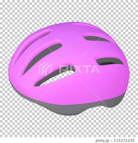 自転車用品のイラスト素材　ヘルメット（1_2）マゼンタ 115272230