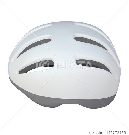 自転車用品のイラスト素材　ヘルメット（1_1）白 115272426