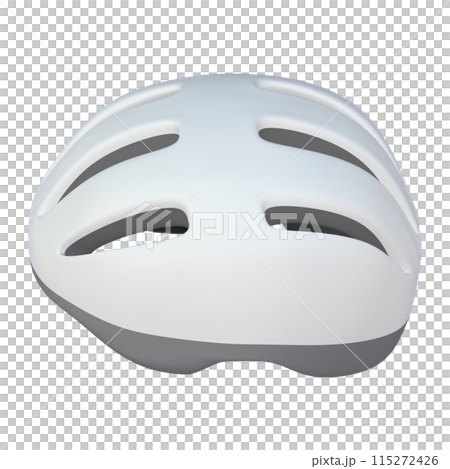自転車用品のイラスト素材　ヘルメット（1_1）白 115272426