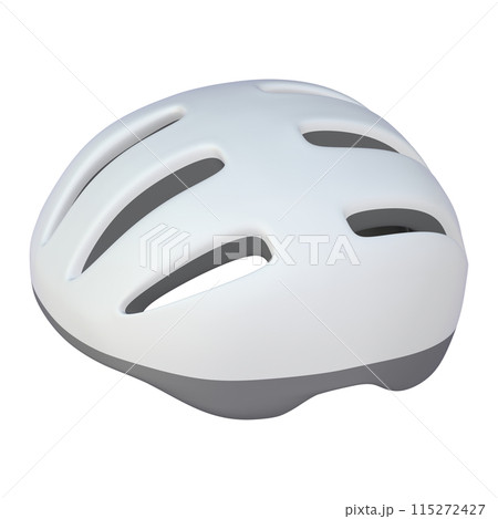 自転車用品のイラスト素材　ヘルメット（1_2）白 115272427