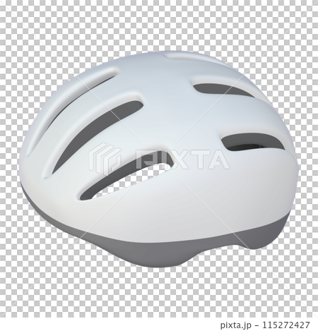 自転車用品のイラスト素材　ヘルメット（1_2）白 115272427