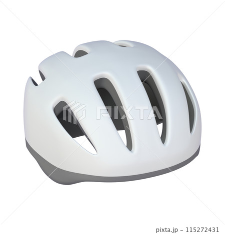 自転車用品のイラスト素材　ヘルメット（1_6）白 115272431