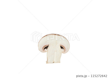 PNG, Sliced fresh champignon, isolated on white background 115272642