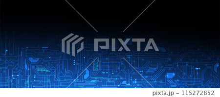 Abstract Artificial intelligence. Cloud computing. Machine learning. Technology web background. Virtual concept futuristic background. Vector art. 115272852