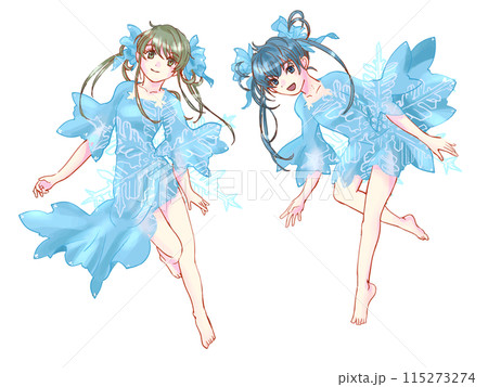 雪の結晶女の子のイラスト 115273274