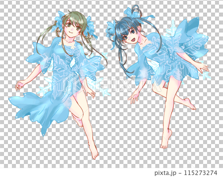 雪の結晶女の子のイラスト 115273274
