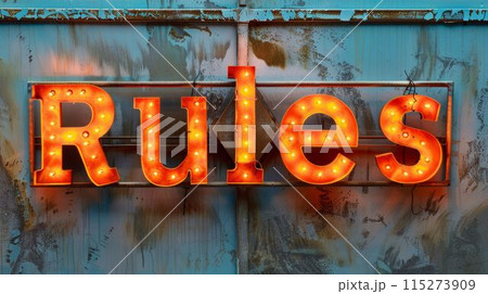 Orange LED Policy and Regulation concept art poster. 115273909