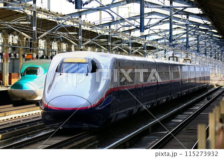 東北新幹線・福島駅を高速で通過する… E2系 東北新幹線・福島駅を高速で通過する… E2系 115273932