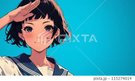 敬礼をする女の子 敬礼をする女の子 115274014