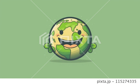 Earth with vibrant nature elements. Ecological and environment-friendly. AIG35. 115274335