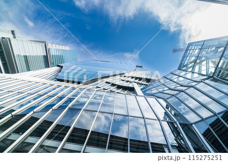「東京都」渋谷のビル群を見上げる　渋谷区 115275251