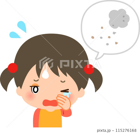 目に砂が入って困っている女の子 115276168