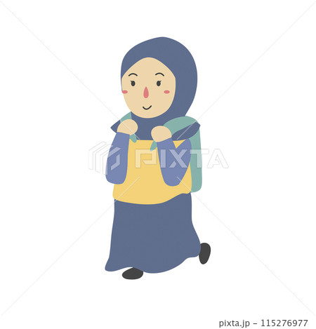 muslim kids back to school illustration  115276977