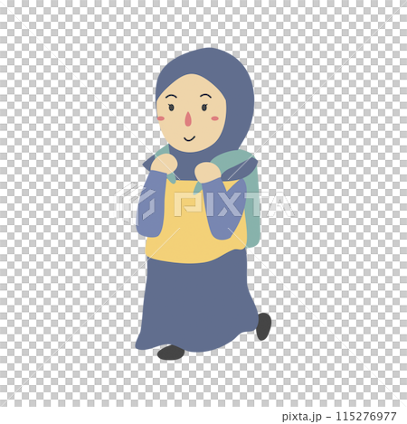 muslim kids back to school illustration  115276977