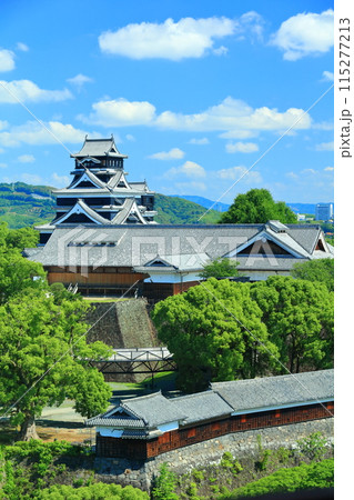 【熊本県】晴天の熊本城(天守閣と本丸御殿と重要文化財櫓群) 【熊本県】晴天の熊本城(天守閣と本丸御殿と重要文化財櫓群) 115277213