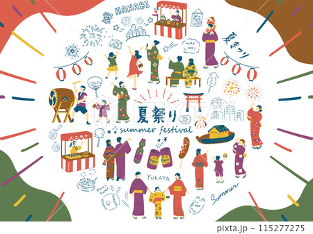 夏祭りを楽しむ人達 115277275