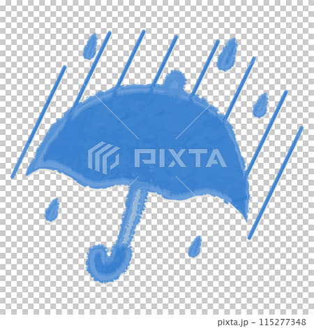 豪雨の日　傘のイラスト 115277348