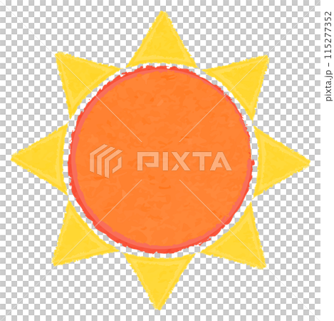 簡單的橙色太陽插畫 115277352