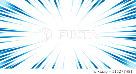 青色のグラデーションの集中線の素材 115277481