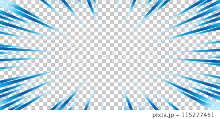 青色のグラデーションの集中線の素材 115277481