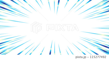 キラキラした青色のグラデーションの集中線の素材 115277492