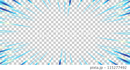 キラキラした青色のグラデーションの集中線の素材 115277492