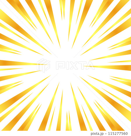 金色風のグラデーションの集中線の素材 115277560