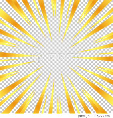 金色風のグラデーションの集中線の素材 115277560