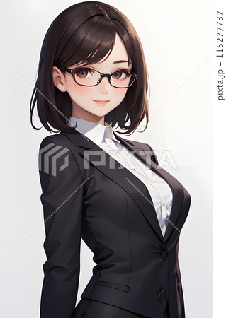 メガネをかけたビジネスウーマン　スーツ 115277737