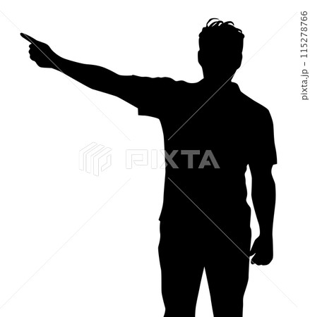 指をさす男性のシルエット 115278766